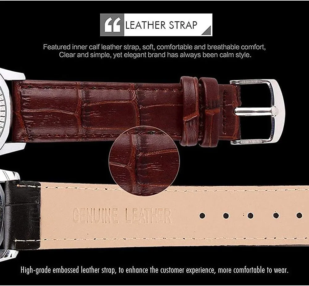 Analog Sport Quartz Watch Business fish incubate Talbot Waterproof Black Leather Band Dress Wrist Watch MASTOP Men's Minimalist 