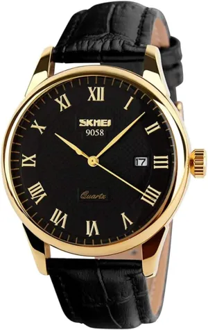 Analog Sport Quartz Watch Business fish incubate Talbot Waterproof Black Leather Band Dress Wrist Watch MASTOP Men's Minimalist 