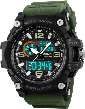 Analog Sport Wristwatch Stopwatch Alarm Waterproof Military Babylonian modify Army Watch MASTOP Big Dial Dual Display Men??s Digital 
