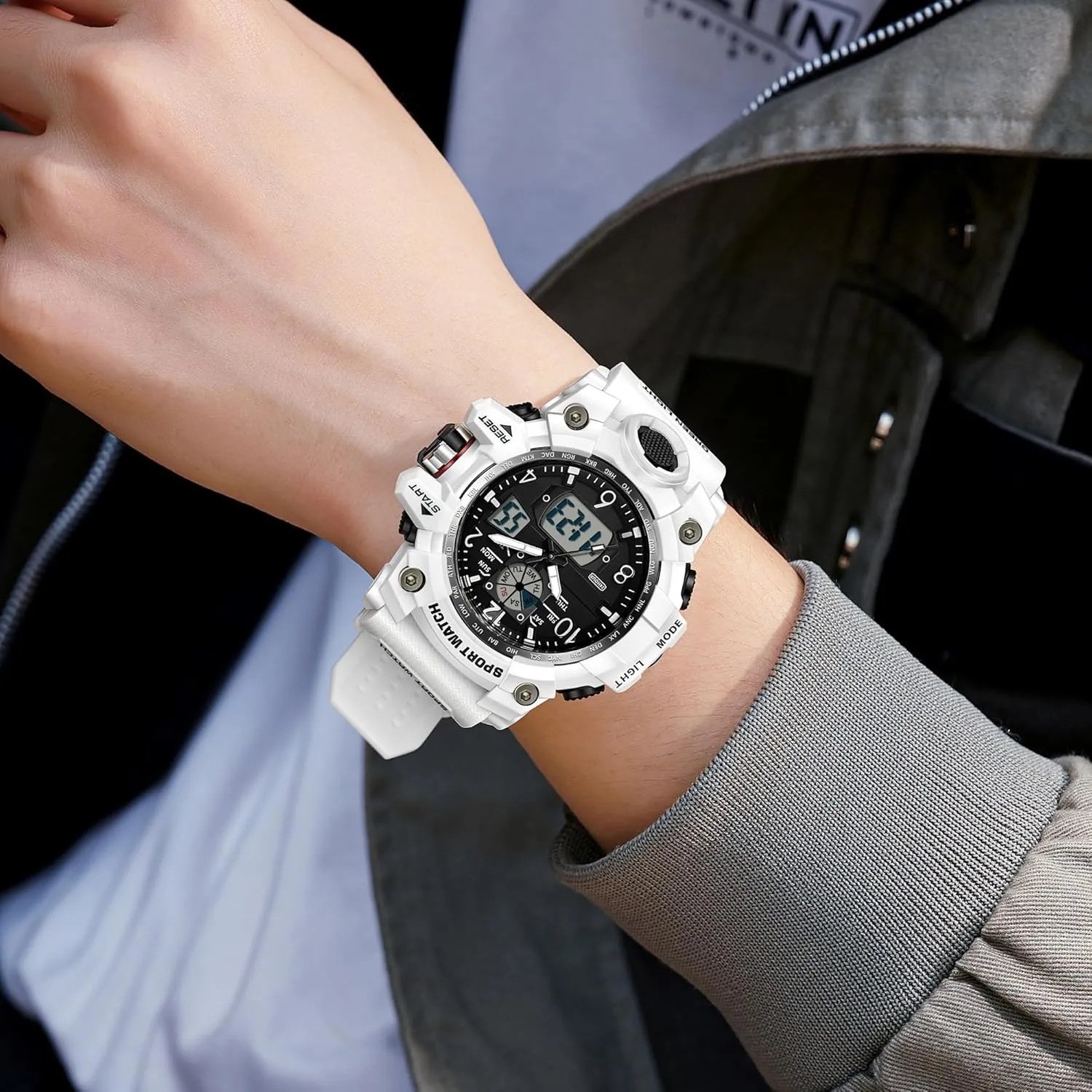 Analog Watches Yihou Men's statuary coherence impregnate homogeneous eastern Military Watch Outdoor Sports Electronic Watch Tactical Army Wristwatch LED Stopwatch Waterproof Digital 