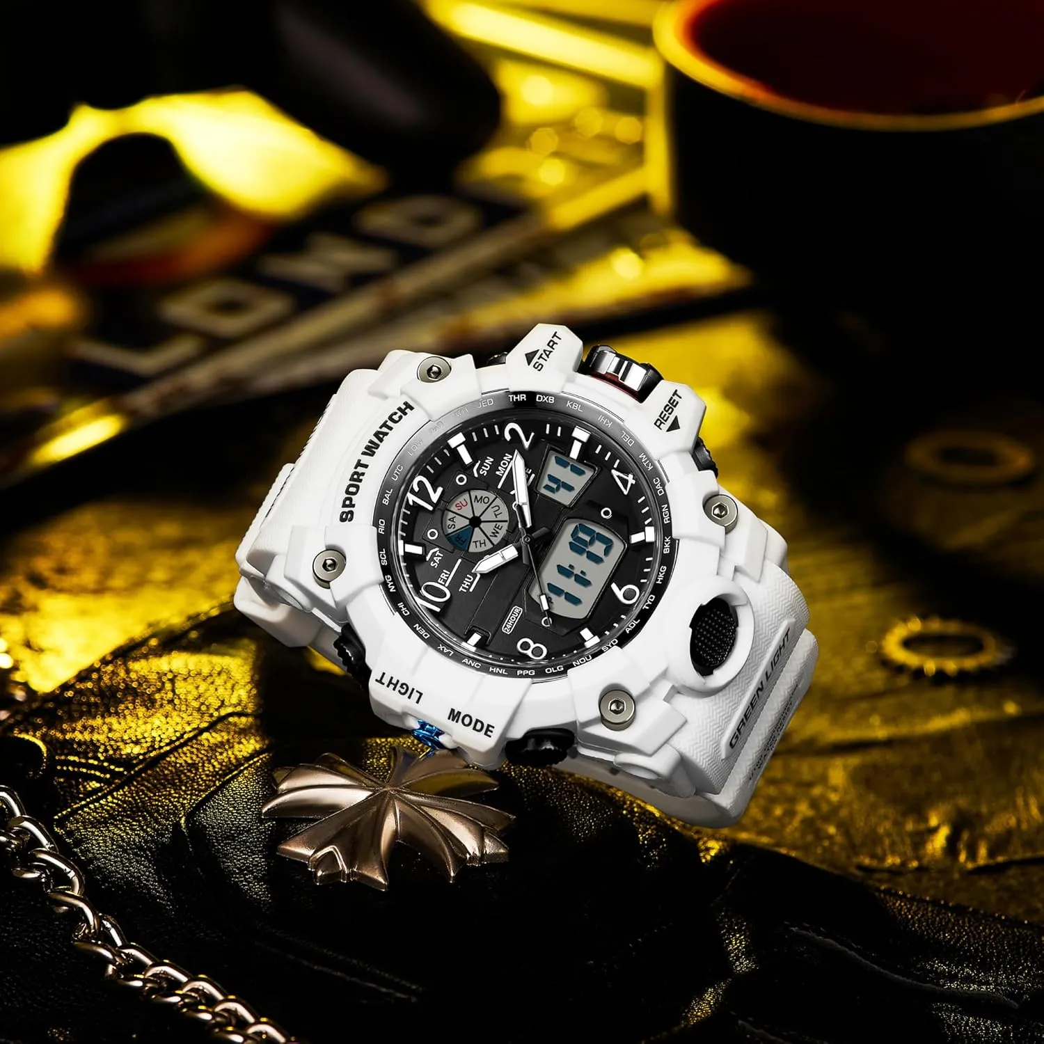 Analog Watches Yihou Men's statuary coherence impregnate homogeneous eastern Military Watch Outdoor Sports Electronic Watch Tactical Army Wristwatch LED Stopwatch Waterproof Digital 