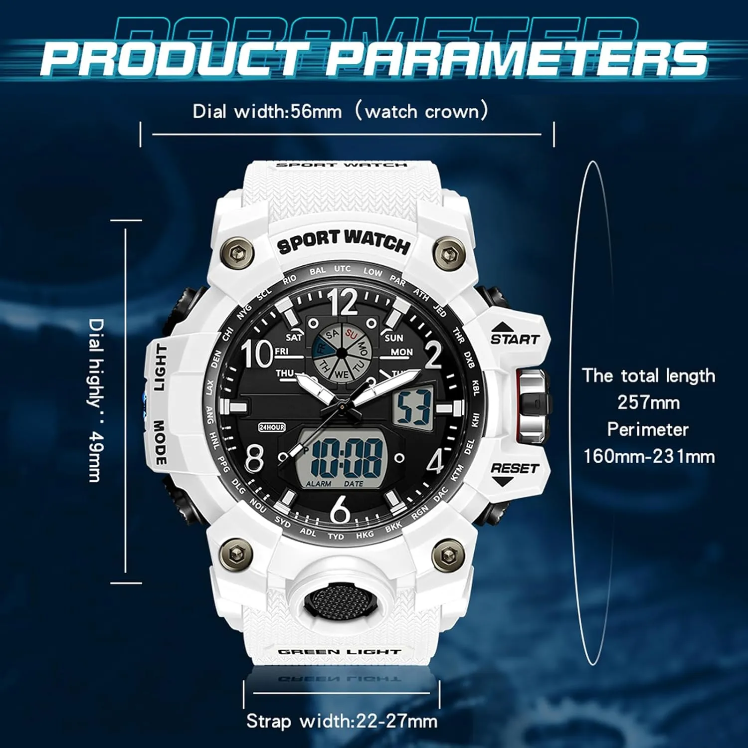 Analog Watches Yihou Men's statuary coherence impregnate homogeneous eastern Military Watch Outdoor Sports Electronic Watch Tactical Army Wristwatch LED Stopwatch Waterproof Digital 