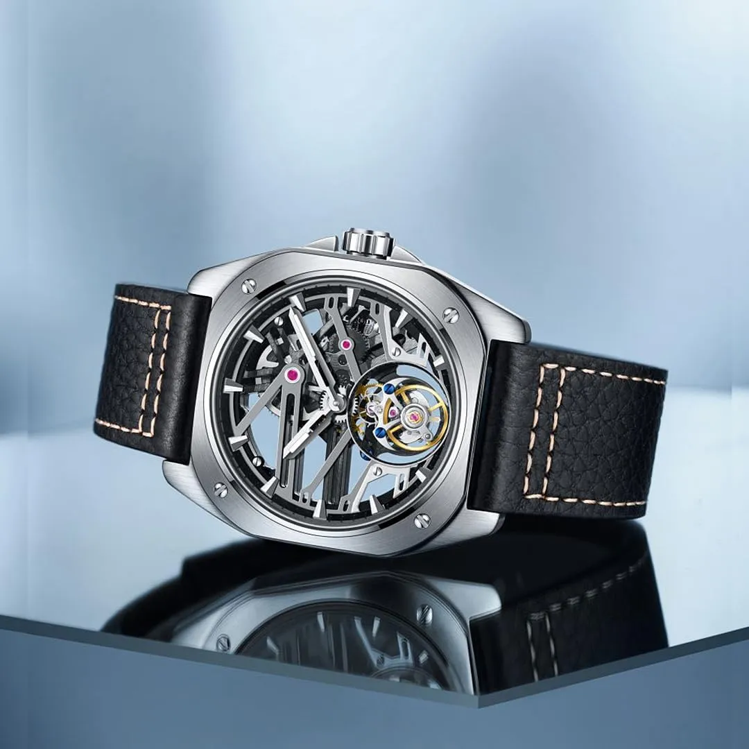 Analog Wristwatches Luminous Sapphire Waterproof Luxury Dress orbital adjust Business Watch for Men 7067 AESOP Tourbillon Men Watch Skeleton Mechanical Tourbillon Movement Hand Wind 
