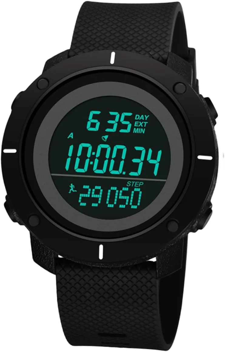 and Outdoor Activities 1pc Multi-Function beach client bare snugly hardy Digital Watch for Men Chronograph Alarm Stopwatch and Timer for Sports 