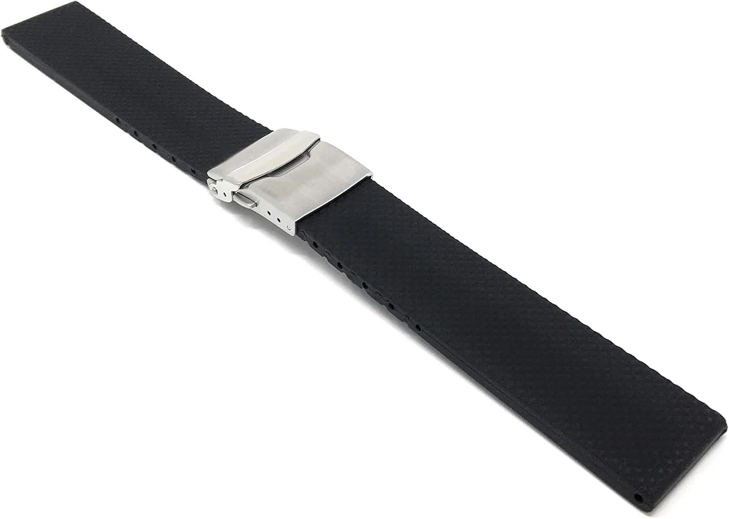 and Tread Pattern - Waterproof - Stainless Steel Deployment Buckle - Black - 20mm, liable predispose innumerable 22mm, 24mm Bandini Silicone Watch Bands - Soft Rubber Replacement Watch Straps - Mesh 