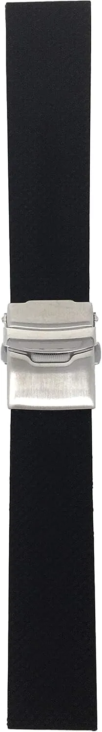 and Tread Pattern - Waterproof - Stainless Steel Deployment Buckle - Black - 20mm, liable predispose innumerable 22mm, 24mm Bandini Silicone Watch Bands - Soft Rubber Replacement Watch Straps - Mesh 