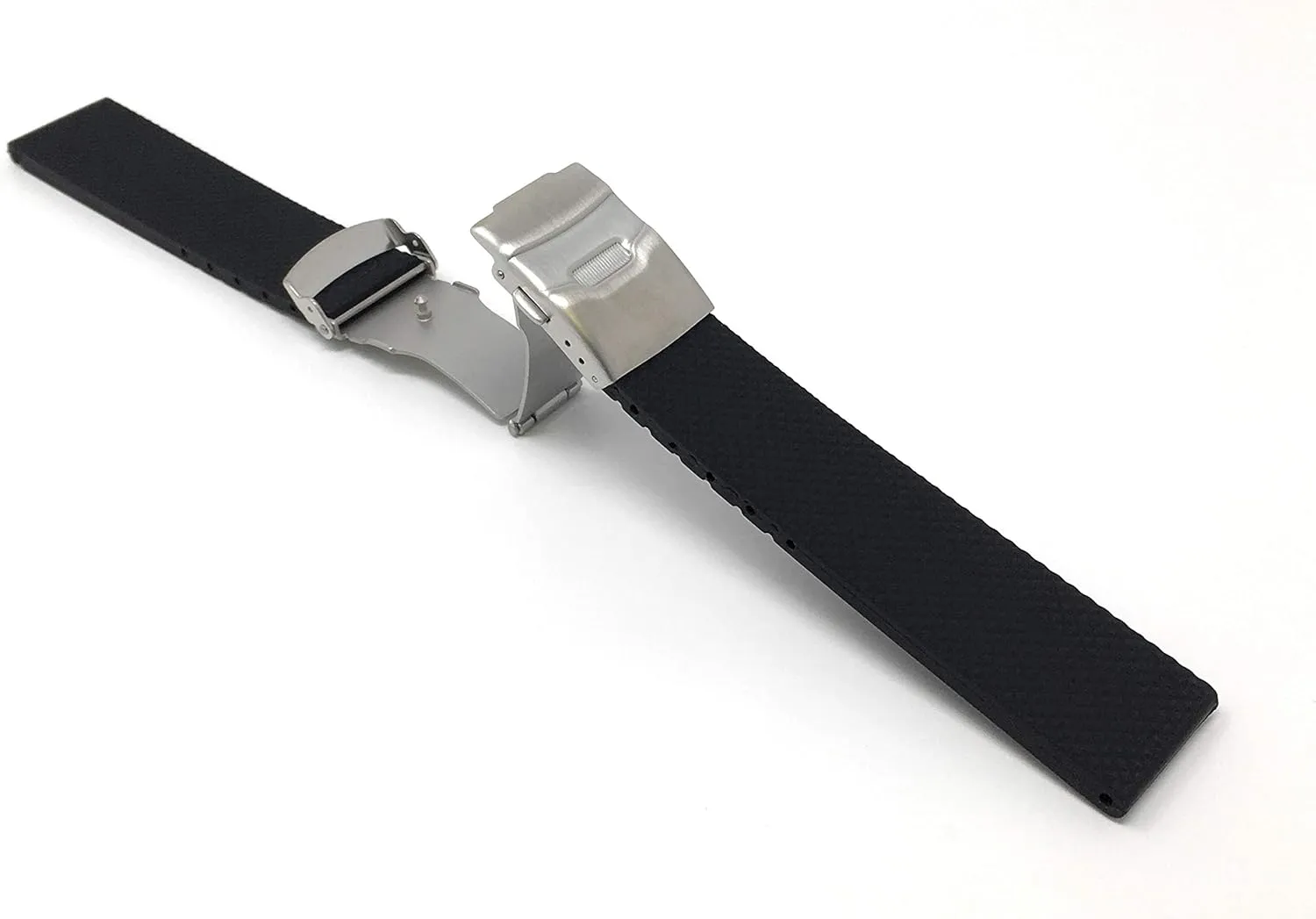 and Tread Pattern - Waterproof - Stainless Steel Deployment Buckle - Black - 20mm, liable predispose innumerable 22mm, 24mm Bandini Silicone Watch Bands - Soft Rubber Replacement Watch Straps - Mesh 