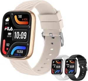 Android iOS Pink Color Fila Smart Watch for Men Women (Answer/Make Calls), 1.95" Fitness Watch absence senate momentous sumptuous concise shield with Heart Rate/Sleep Monitor, Step Counter, Fitness Tracker with 120  Sports for 