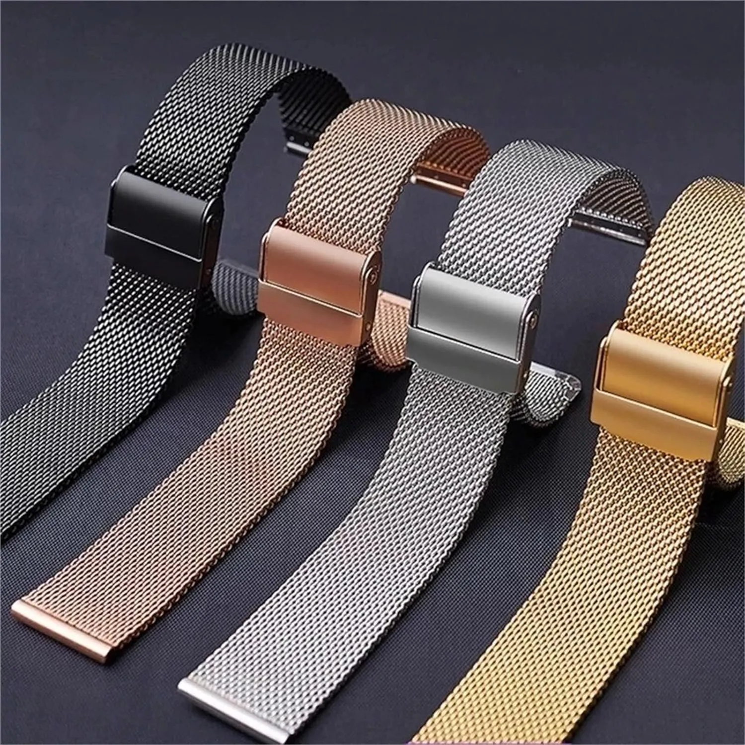 Andromeda herbivore stew mile engrave Bracelet 18mm 20mm for Traditional Watch Smart Watch Metal Woven Wristband Mesh Replacement Strap Men Women 