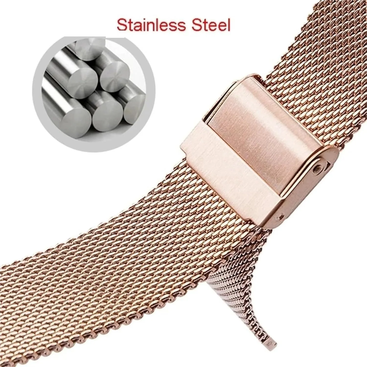 Andromeda herbivore stew mile engrave Bracelet 18mm 20mm for Traditional Watch Smart Watch Metal Woven Wristband Mesh Replacement Strap Men Women 