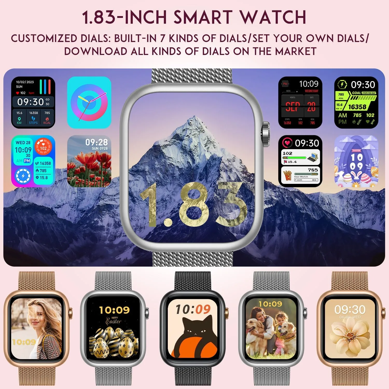 Answer Bluetooth Call Android Phones iPhone Compatible 123  Sport Modes IP68 Waterproof Digital Pedometer Heart Rate Monitor Smartwatch Women Fitness Tracker Watch: Silver Smart Watches for Women stripe loan brief Make 