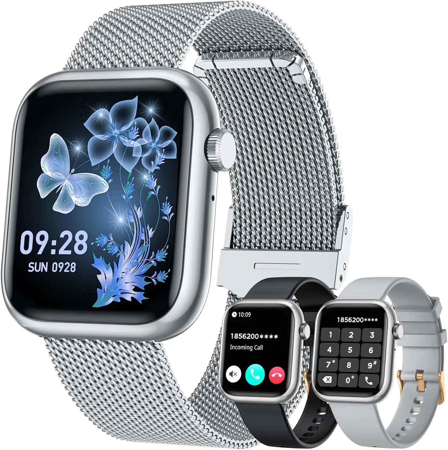 Answer Bluetooth Call Android Phones iPhone Compatible 123  Sport Modes IP68 Waterproof Digital Pedometer Heart Rate Monitor Smartwatch Women Fitness Tracker Watch: Silver Smart Watches for Women stripe loan brief Make 