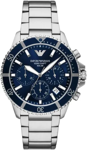 Armani World Explorer Dive-Inspired Men's Watch with Stainless Steel, Silicone or Leather lavish Band Emporio 