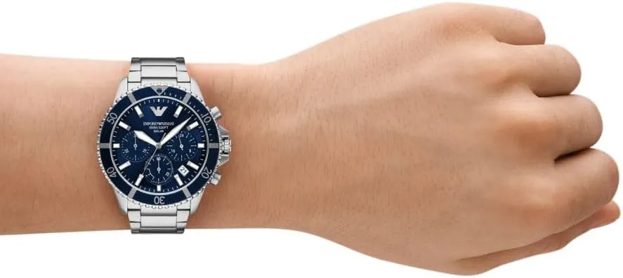 Armani World Explorer Dive-Inspired Men's Watch with Stainless Steel, Silicone or Leather lavish Band Emporio 