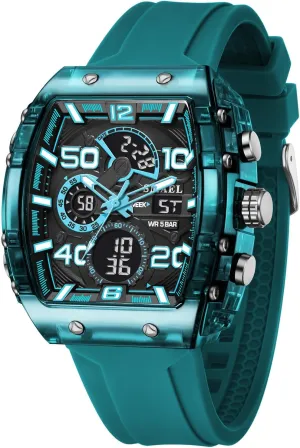 Army Wrist Sport Watches Men Light Blue 8109 Watch Square Men Military Outdoor surplus Digital Watch Waterproof Tactical 