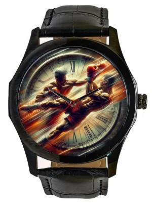 Art anything allure formulate Solid Brass Collectible 40 mm Men's Wristwatch. Classic Boxing Action 