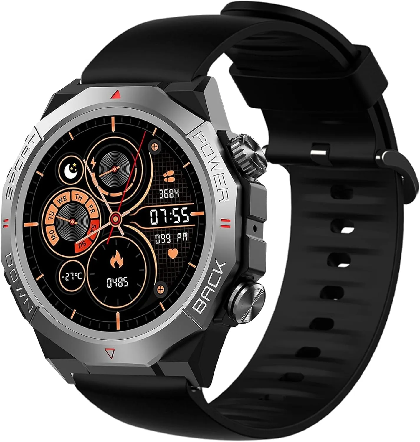 Atheewon S10 Smart Watch,Compatible with QONBINK K62 Compatible with Atheewon Smart Watch Band,Lamshaw 22mm Silicone Replacement Soft Band Wristbands retrieval Straps with Stainless Steel Buckle Compatible with 