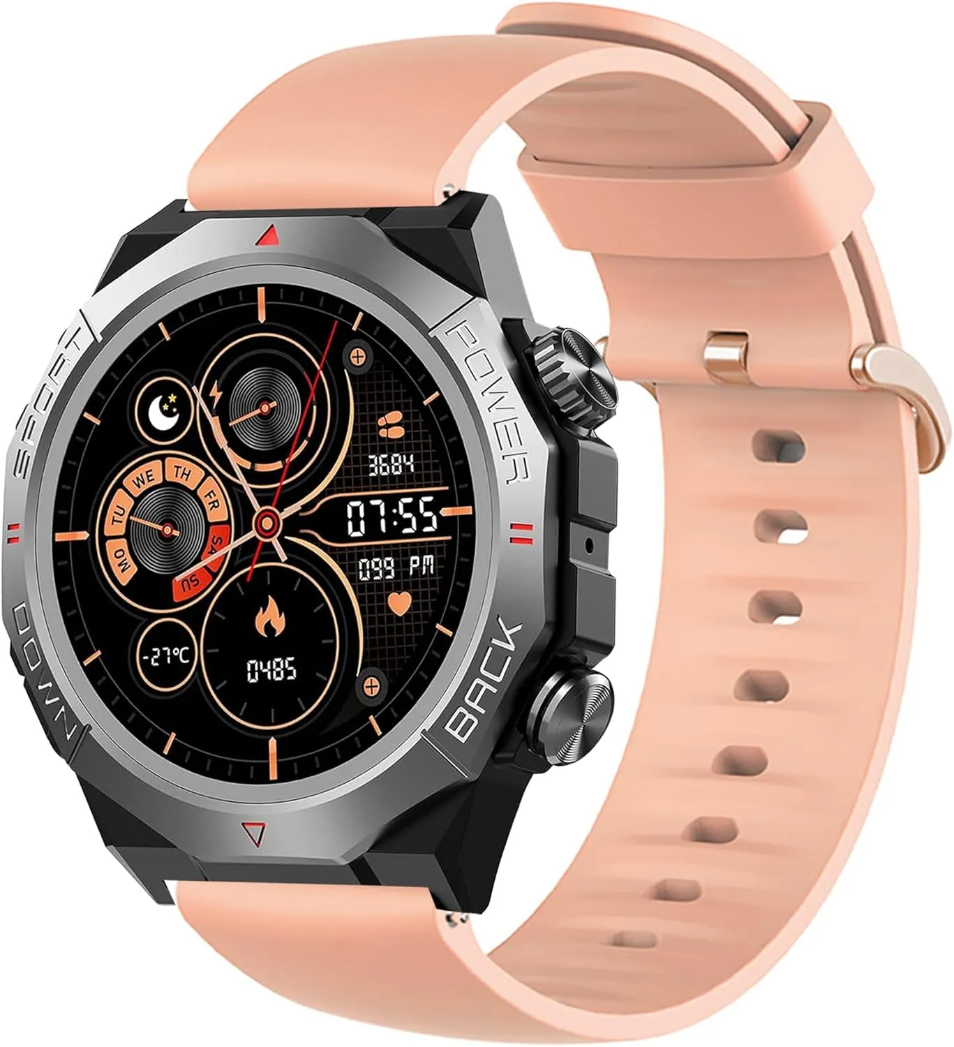 Atheewon S10 Smart Watch,Compatible with QONBINK K62 Compatible with Atheewon Smart Watch Band,Lamshaw 22mm Silicone Replacement Soft Band Wristbands retrieval Straps with Stainless Steel Buckle Compatible with 