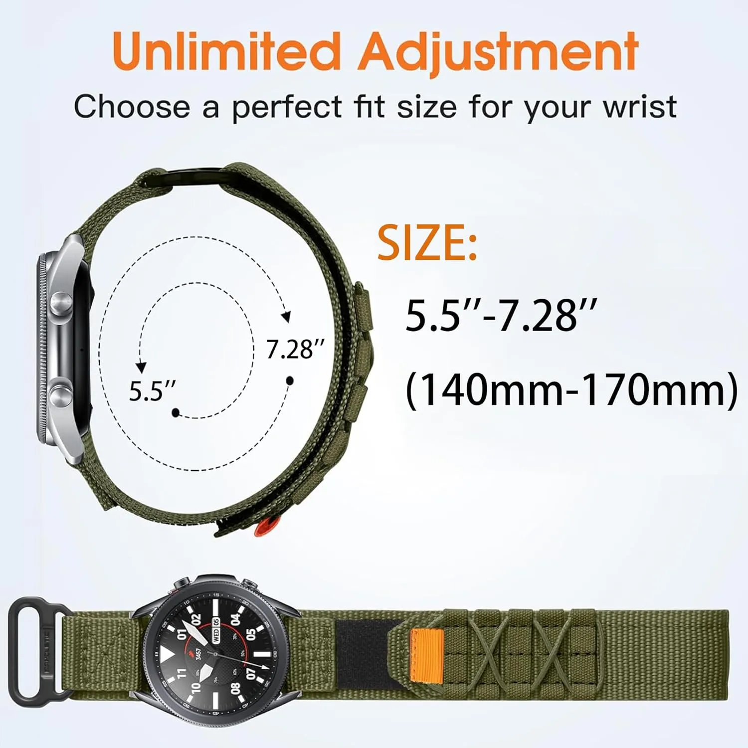 Atheewon Smart Watch Band,Lamshaw 22mm Rugged Nylon Sports Strap Compatible with foot crude Atheewon S10 Smart Watch,Compatible with QONBINK K62 Smart Watch Compatible with 