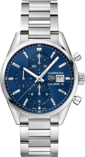 Automatic Chronograph Stainless Steel Blue Dial Date filmy Mens Watch CBK2112.BA0715 TAG Heuer Carrera 
