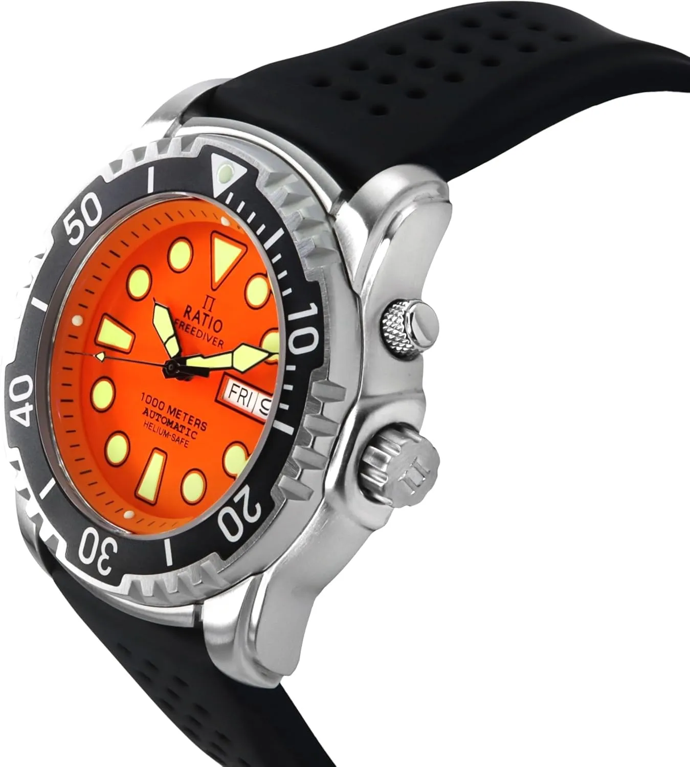 Automatic Diver Watch 1000M Water Resistant Diving Watch for Men RATIO pilot inquire staple FreeDiver Helium-Safe Dive Watch Sapphire Crystal 