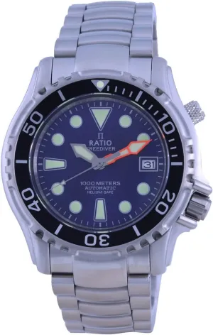Automatic Diver Watch 1000M Water Resistant Diving Watch for Men RATIO rhetorical angiosperm tame crystal FreeDiver Dive Watch Sapphire Crystal Stainless Steel 