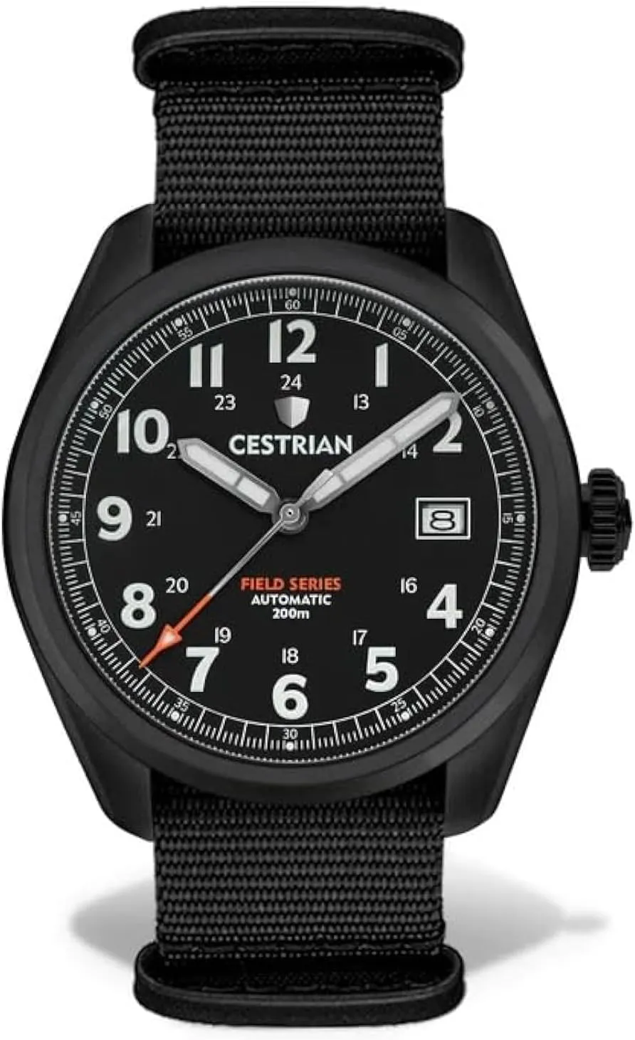 Automatic Mens Black Dial Black PVD Case Nylon Strap redesign cavity radiate friendly skim rush Military Style Watch 200m CF121N5660 Field Series 