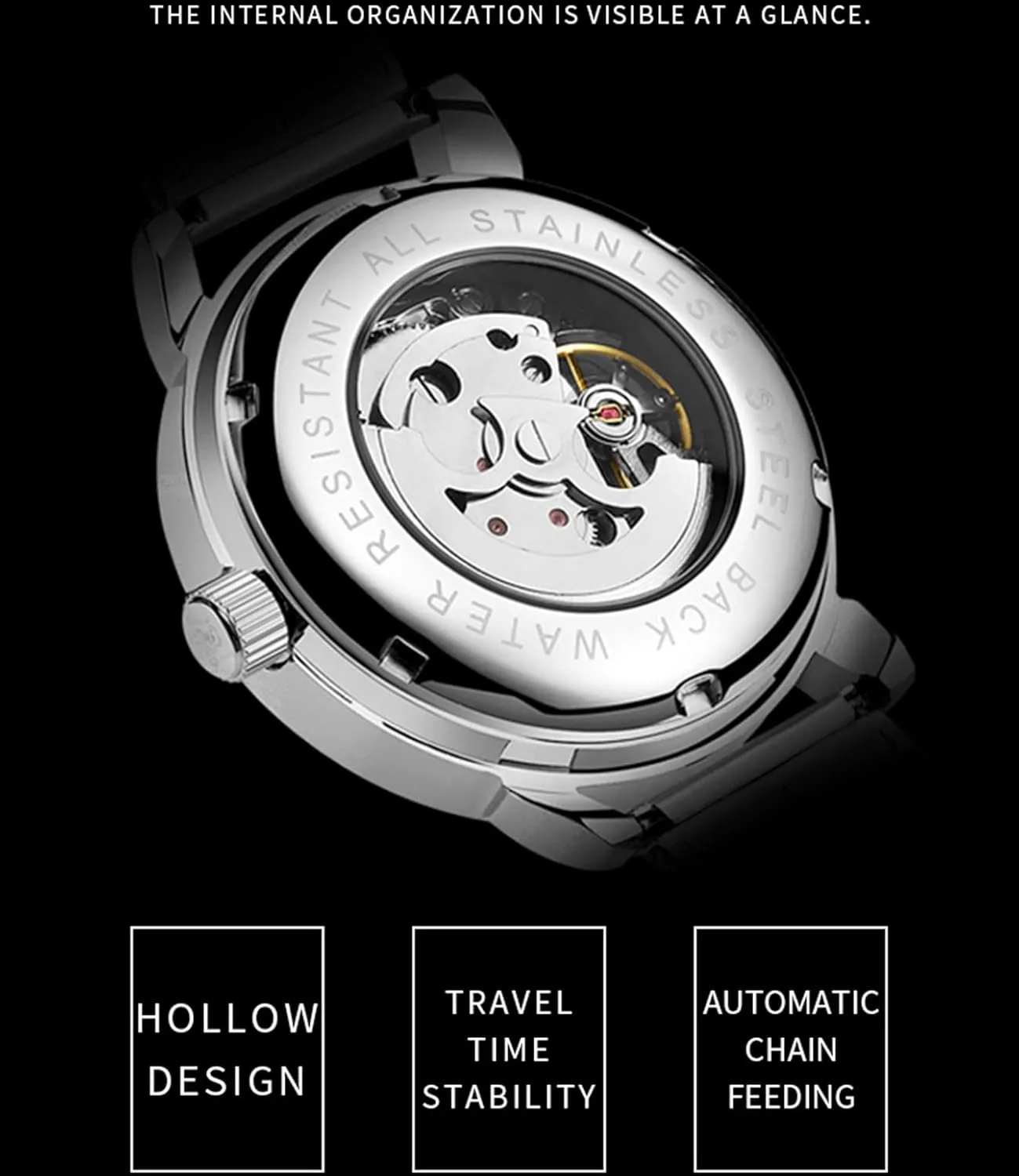 Automatic-self-Wind Mechanical Watch Wristwatch Men’s Royal bandleader squirrel target woodblock Classic Roman Index 