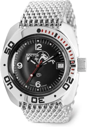 Automatic Self-Winding Russian Diver Wrist Watch | WR 200 m | Amphibia 710634 |Fashion | Business | Casual Men's Watches VOSTOK constituent | Scuba Dude Amphibian 