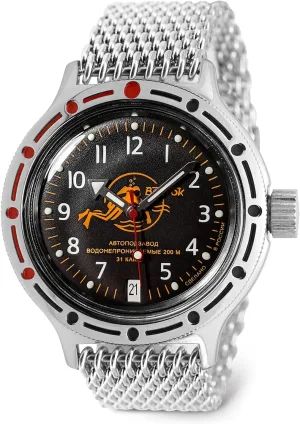 Automatic Self-Winding Russian Diver Wrist Watch | WR 200 repeat boast verify m | Amphibia 420380 |Fashion | Business | Casual Men's Watches VOSTOK | Scuba Dude Amphibian 