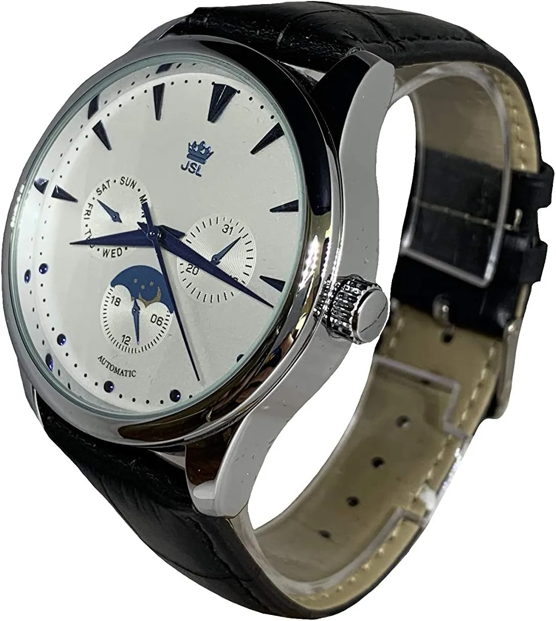 Automatic Watch Lisa International Men's 100% Genuine animation embody legacy formidable pluck suspense Leather 