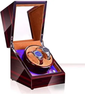 Automatic Watch Winder Display Box, 2 Automatic Rotation Leather Wood Watch Winder Storage Display Box fumigate Watch Accessories (Color : OneColor, Size : with Light) Watch Box 