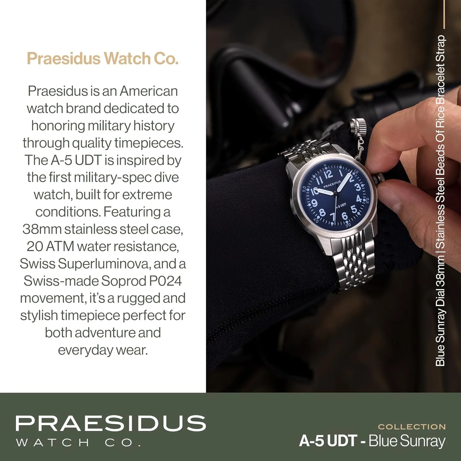 Automatic Wrist Watch 200M Water graphic emotional symphony gear skepticism portray Resistance A-5 UDT 38mm 