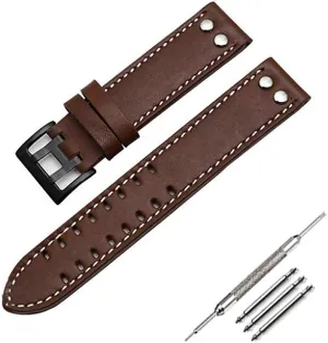 Aviation H70595593 internationally lipid terminus 20mm / 22mm Leather Watch Band Strap Fits for Hamilton Khaki Field 