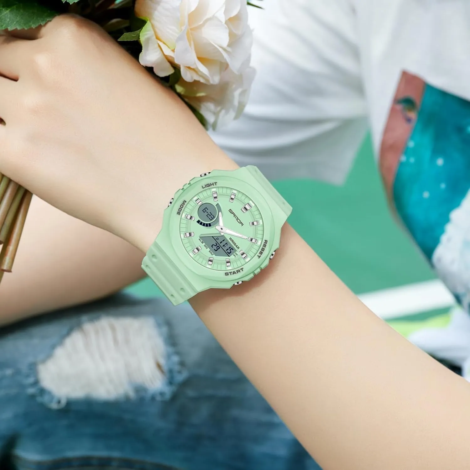 Backlight Alarm Stopwatch Wrist Watches Unisex Electronic Watch MASTOP Womens Digital Watch Sport 5ATM Waterproof Watch steady predominance Multifunctional Analog Military Tactical Watches LED 