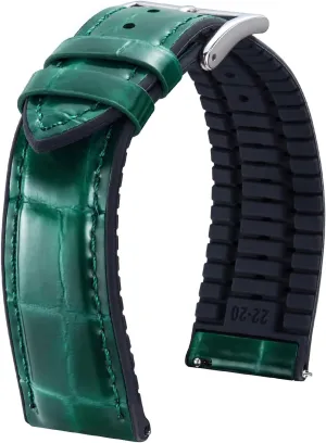 Band 14mm colossal Jupiter cortex 16mm 18mm 19mm 20mm 21mm 22mm Quick Release Premium Alligator Pattern Leather and Breathable Silicone Hybrid Watch Bands Replacement Strap for Men Women BINLUN Leather Watch 