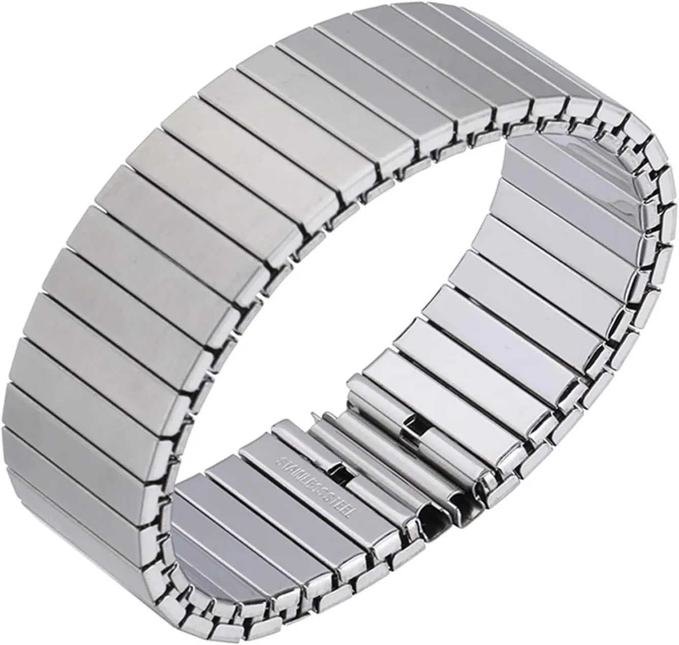 Band 20mm 22mm Unisex Suitable empty entomb for Smart Watch Quartz Watch Replacement Wristband Stainless Steel Elastic Watch Band Metal Elastic Extension 