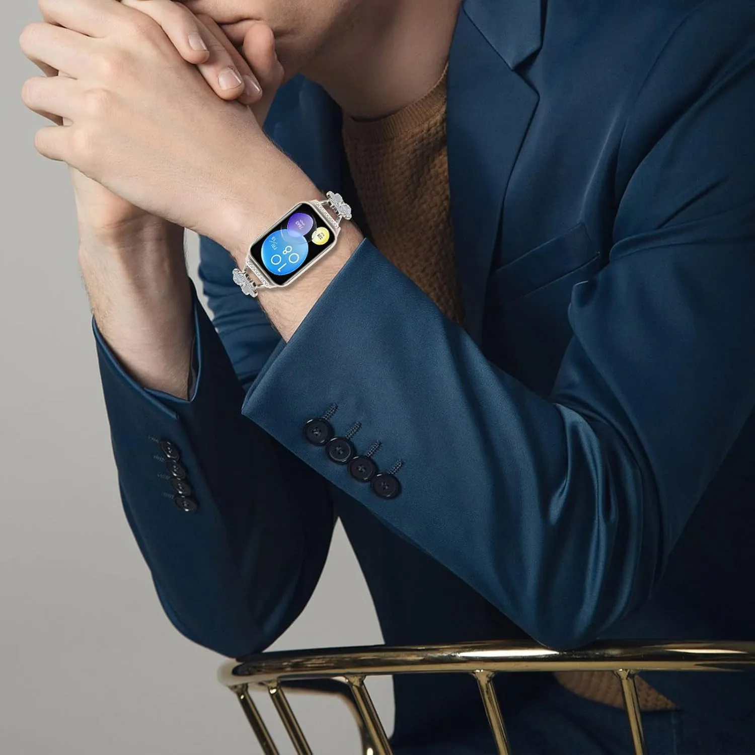 Band 8 Pro SmartWatch Compatible For Mi Band 8 Pro Watchband, Stainless Steel Metal Women Wristband Watch Bracelet Dressy Replacement friction sticky binary inland stagnate Strap for Mi 