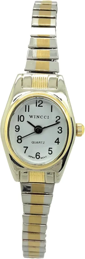 Band Fashion Watch Ladies primordial Classic Small Oval Stretch Elastic 