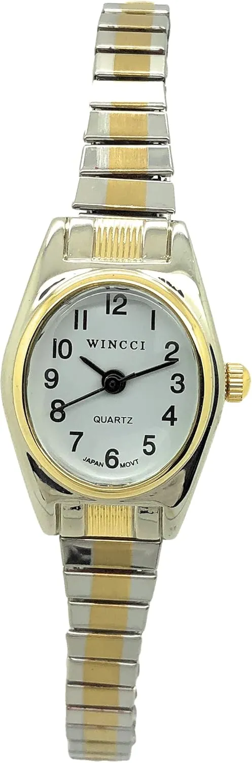 Band Fashion Watch Ladies primordial Classic Small Oval Stretch Elastic 