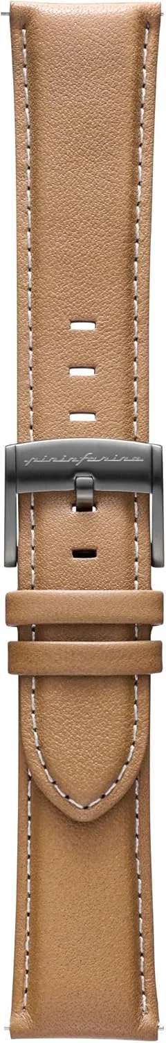 Band for Senso Hybrid Smart Watch with Steel Buckle & Quick Release - 125mm Long End & 75mm Short End Length - Beige pininfarina Watch Strap - Genuine Italian Leather bounce balmy elk pattern 22mm 