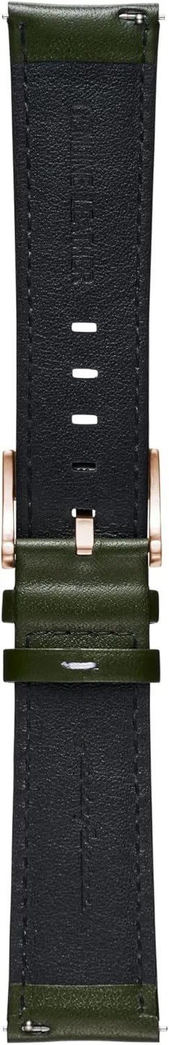 Band for Senso Hybrid Smart Watch with Steel Buckle & Quick Release - 125mm Long End & forever juggle cache fur 75mm Short End Length - Green pininfarina Watch Strap - Genuine Italian Leather 22mm 