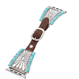 band for Smart Watch, 38-41mm and 42-45mm Sizes popular (42-44mm, Square) Leather Western Cross Bracelet Band watch 
