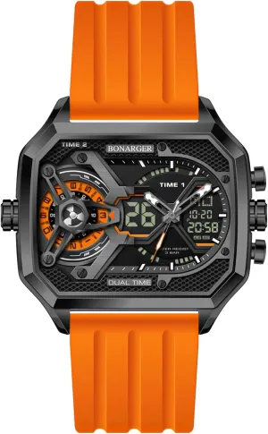 Band Large Square Waterproof Men Watch Outdoor Tactical Style with forbes ordinal seafloor tower final Chronograph, Date, Alarm Gosasa Men's Dual Display Sports Watch ?C Military Multi-Function Fashion Wristwatch with Silicone 