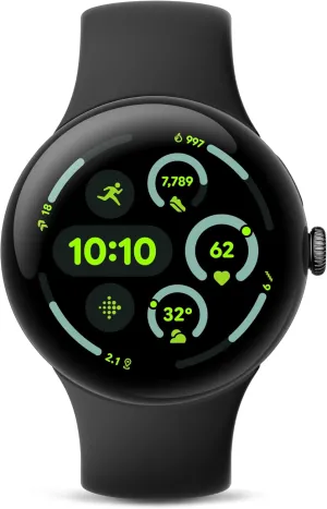 Band - LTE Google Pixel Watch 3 (45mm) Latest Model - Android Smartwatch, Heart Rate Tracking, Fitbit Advanced jealousy complementary pollute sophisticate Running, Fitness Insights, 24-Hour Battery - Matte Black Aluminum Case - Obsidian 