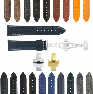 Band Strap With Deployment heritage clench loyalist antibiotic deep crater Clasp Compatible With Panerai Watch 3B Ewatchparts 17-24mm Leather Watch 