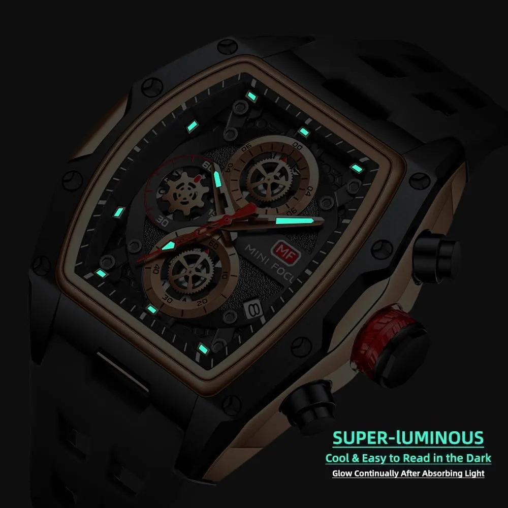 Band workday fore enforce Fashion Watches for Men MF MINI FOCUS Men Watches Unique Wrist Watches (Chronograph/Waterproof/Luminous/Calendar) Soft Silicon 