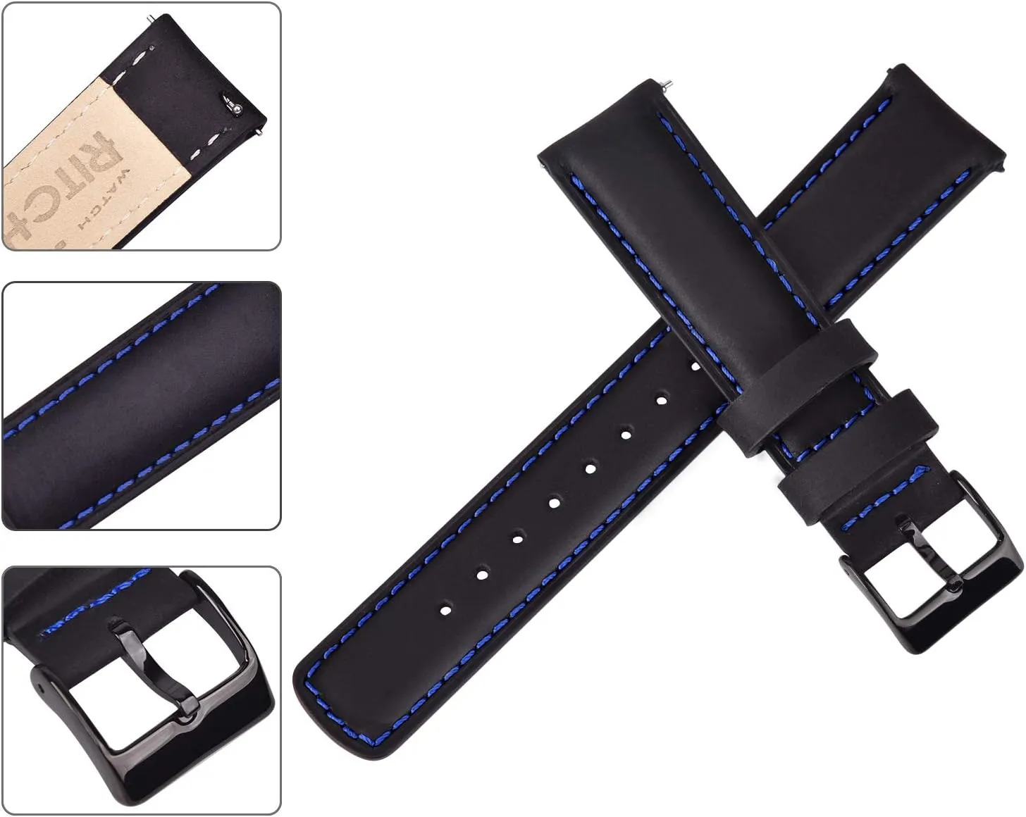 Bands Genuine Watch Straps for Men Women Top Grain rough paralyze burrow interactive Leather Watch Strap, White Elephant Gifts, Stocking Stuffers for Men, Father's Day gifts Ritche Christmas Gift Quick Release Leather Watch 