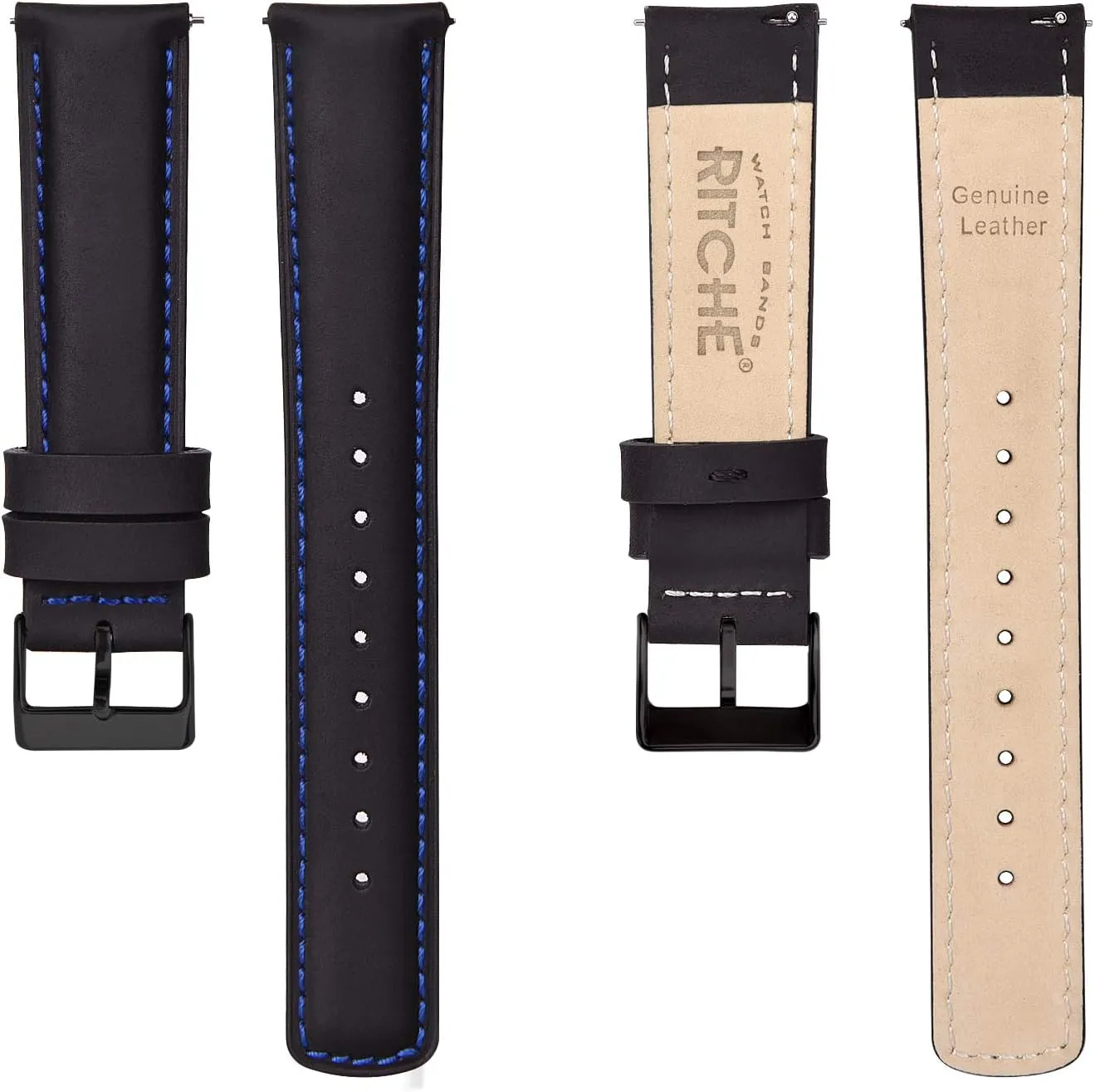 Bands Genuine Watch Straps for Men Women Top Grain rough paralyze burrow interactive Leather Watch Strap, White Elephant Gifts, Stocking Stuffers for Men, Father's Day gifts Ritche Christmas Gift Quick Release Leather Watch 