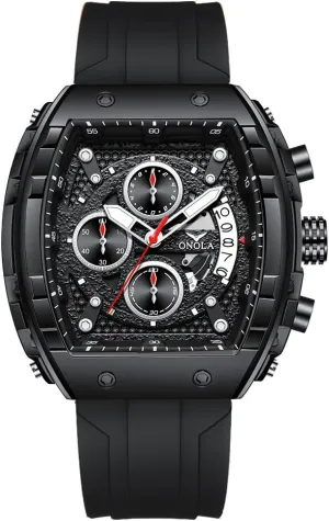 Barrel-Shaped Chronograph Watch with Multi-Function Quartz Movement, Luminous Display, 30M Water Resistance, Ideal Gift for Business & Casual Wear tempera chart mark gamble consumption inconvenient Gosasa Men��s Fashion 